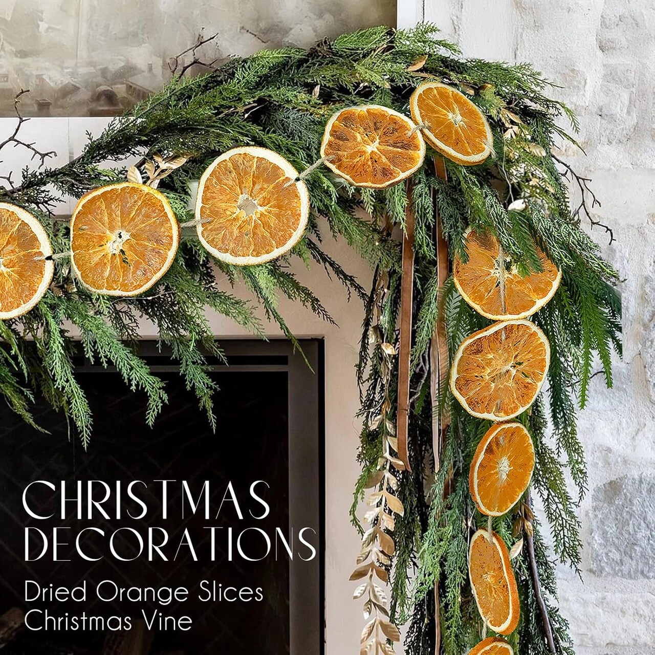 10 Ft Dried Orange Slice Fall Christmas Garland,Fall Decor - Christmas Decorations